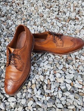 Ralph Lauren Cognac Leather Brogue Oxfords Made In USA Size 11